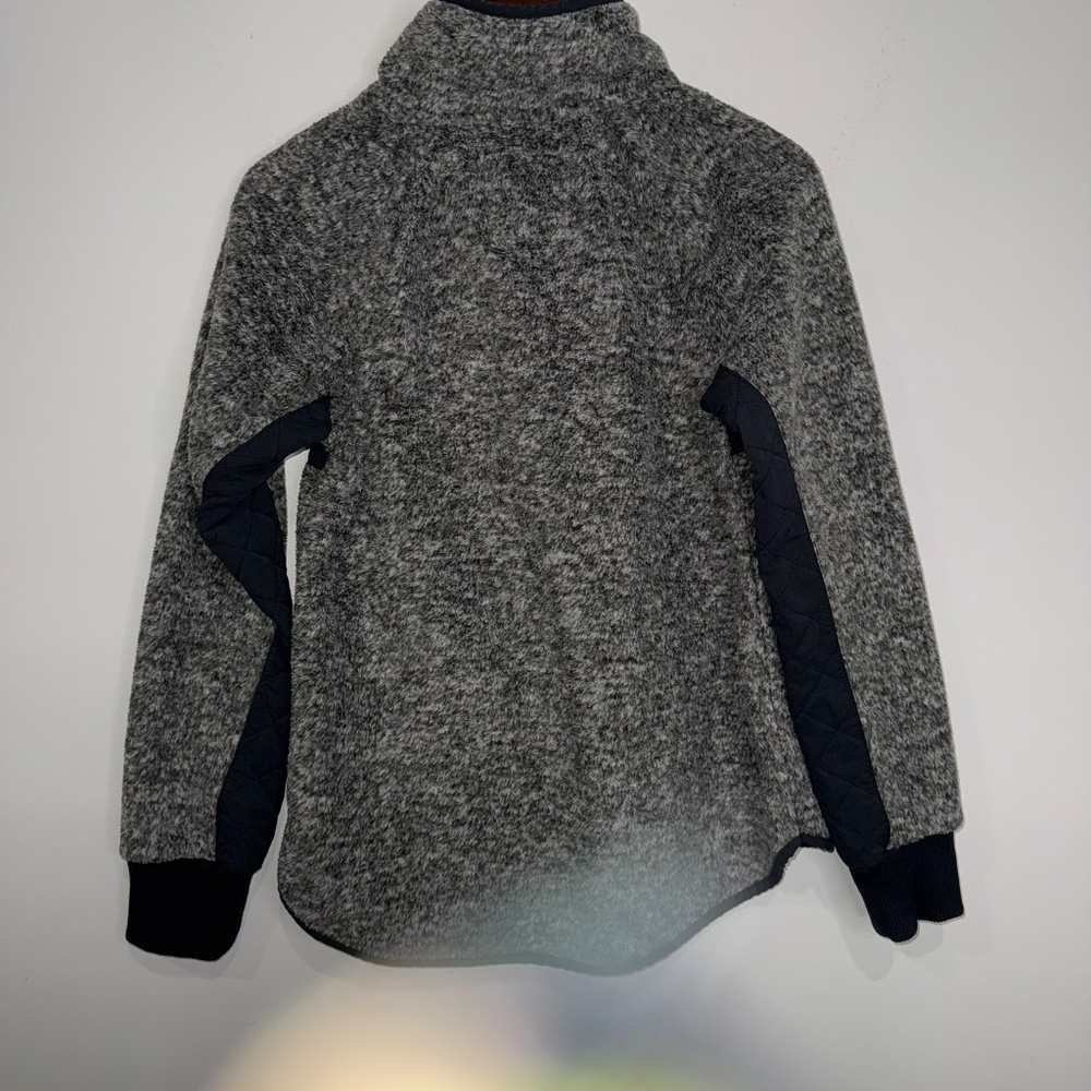 ABERCROMBIE & FITCH Womens Small Gray Black 1/4 Snap Long Sleeve Pullover Shirt - Picture 6 of 7